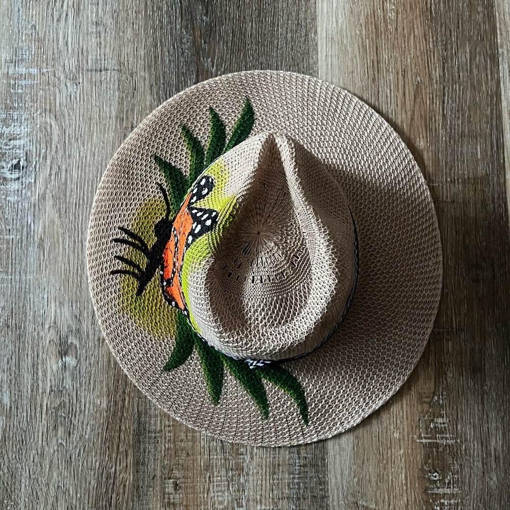 Hand Painted Guatemalan Grass Style Hat